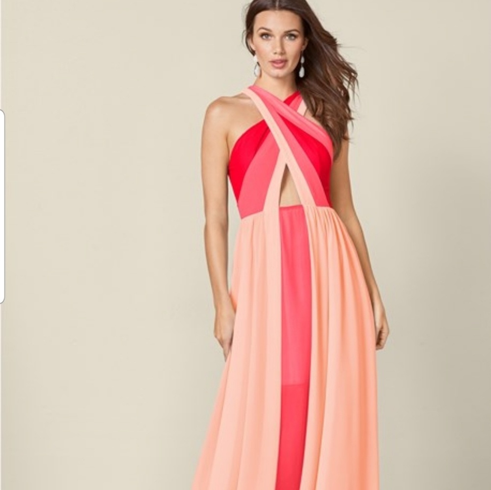 Color block long dress